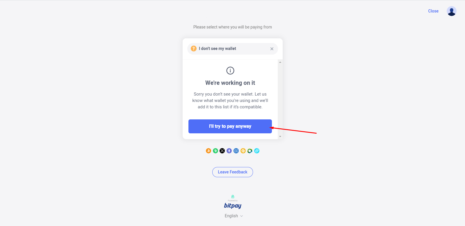 how to pay a bitcoin address